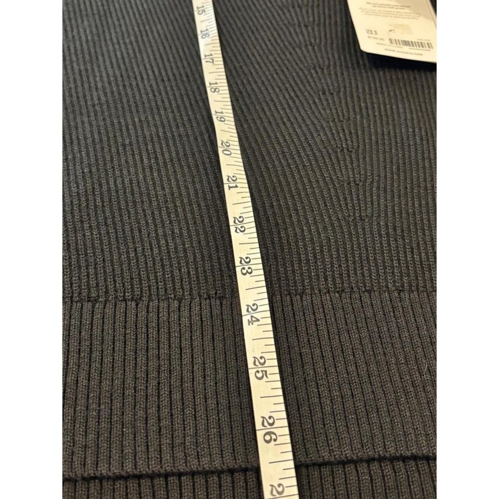 Athleta Hanover V-Neck Sweater Women Small Black Ribbed Merino Wool Blend - Picture 6 of 7